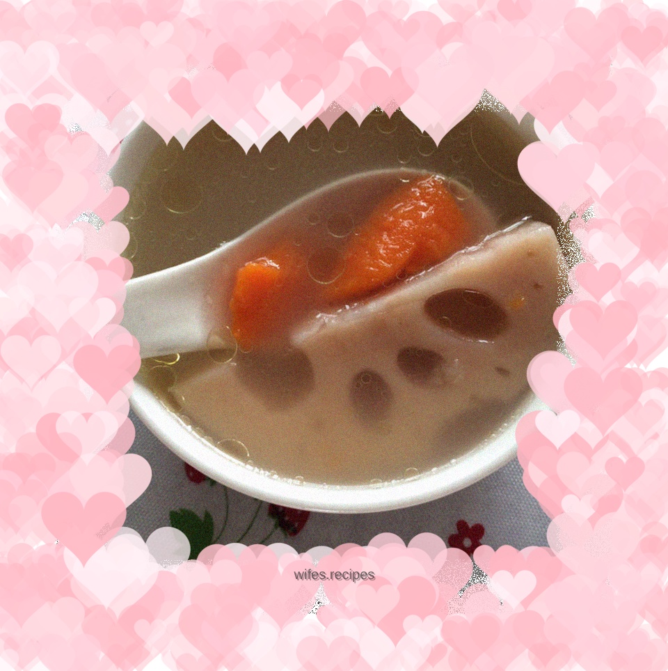 Lotus root, carrot and yam soup