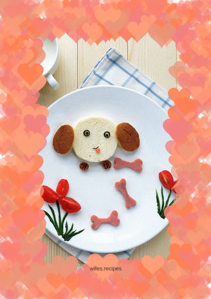 Fun and loving puppy breakfast