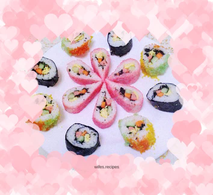 [Fancy Sushi]--The same taste but different visual enjoyment (with thick egg-yaki recipe)