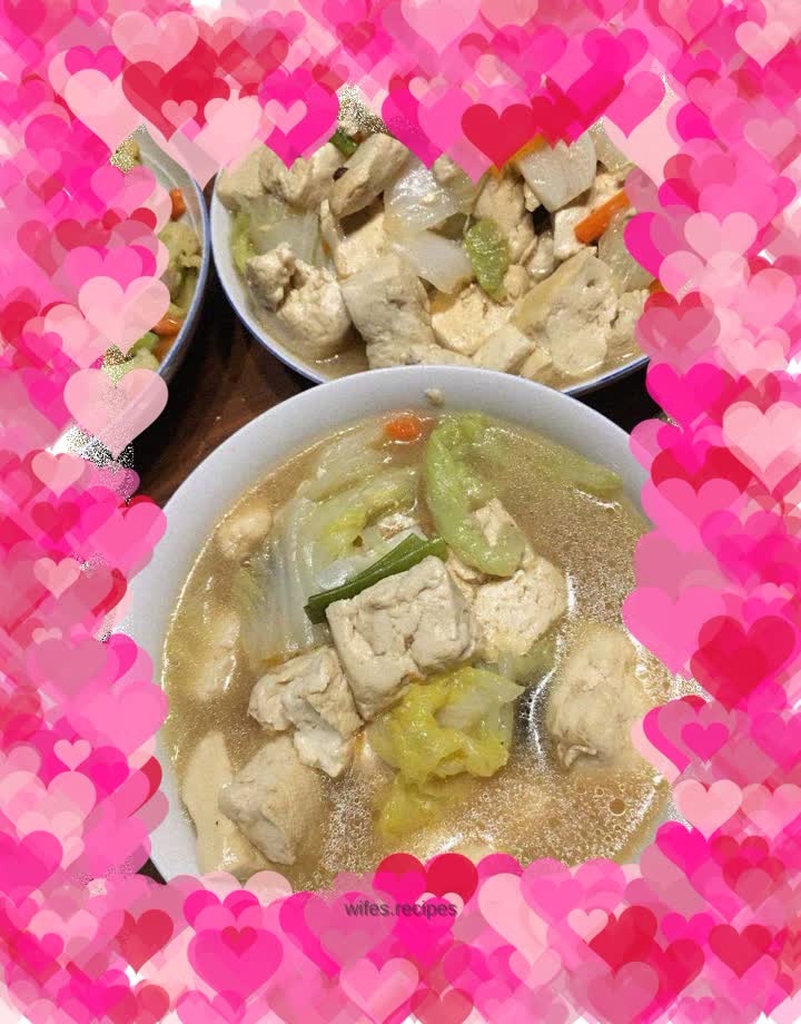 Improved version of cabbage stewed with tofu