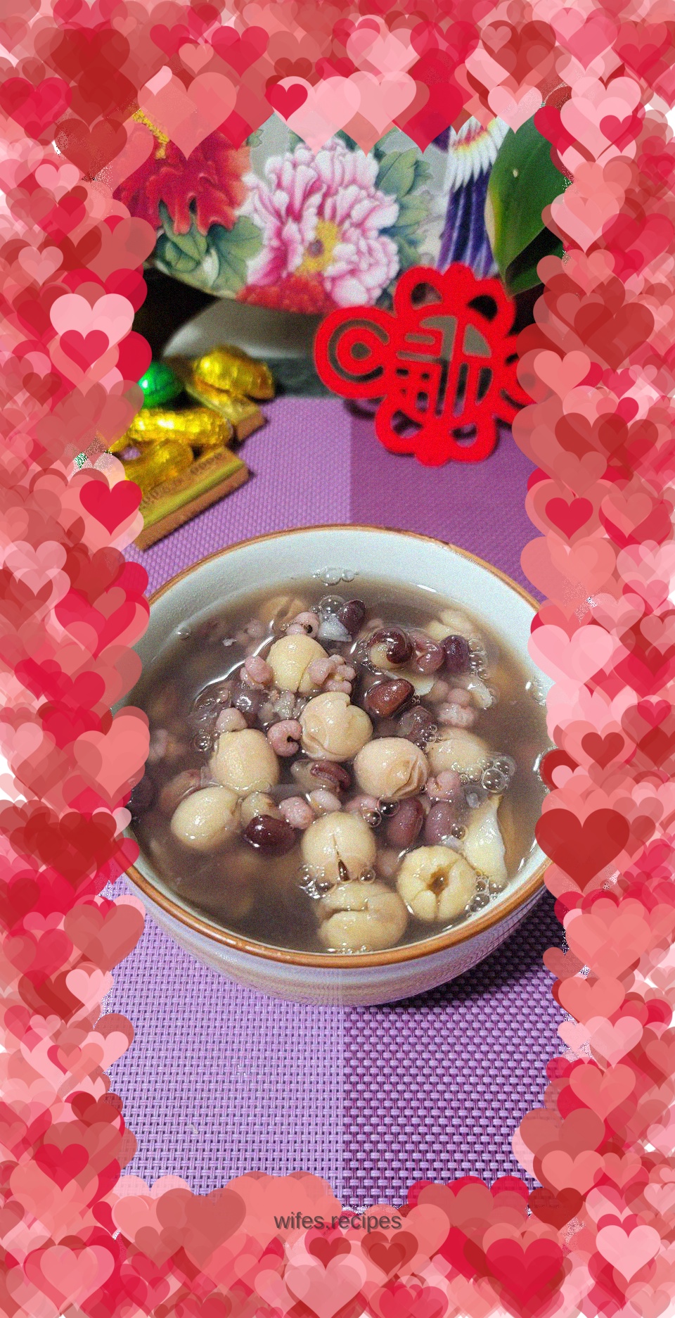 Lotus seed, lily, red bean and barley syrup