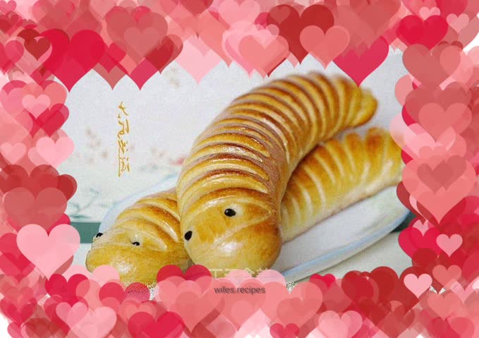 Raspberry Caterpillar Bread
