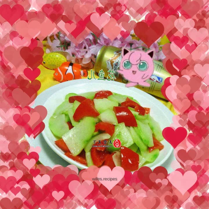 Stir-fried chayote with red pepper