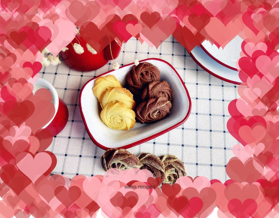 Rose two-color cookies