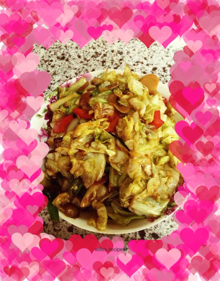 Hand-shredded cabbage