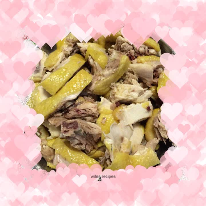 Golden white-cut chicken