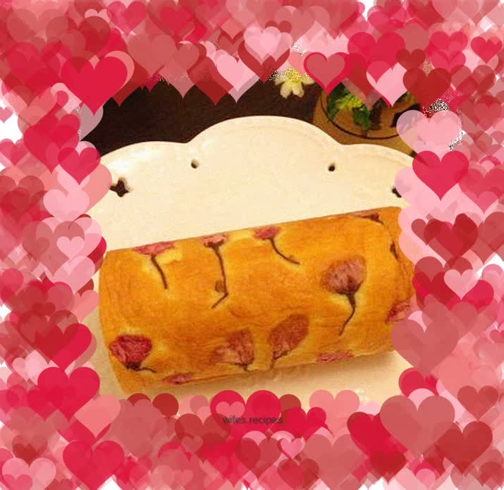 Sakura chiffon cake roll