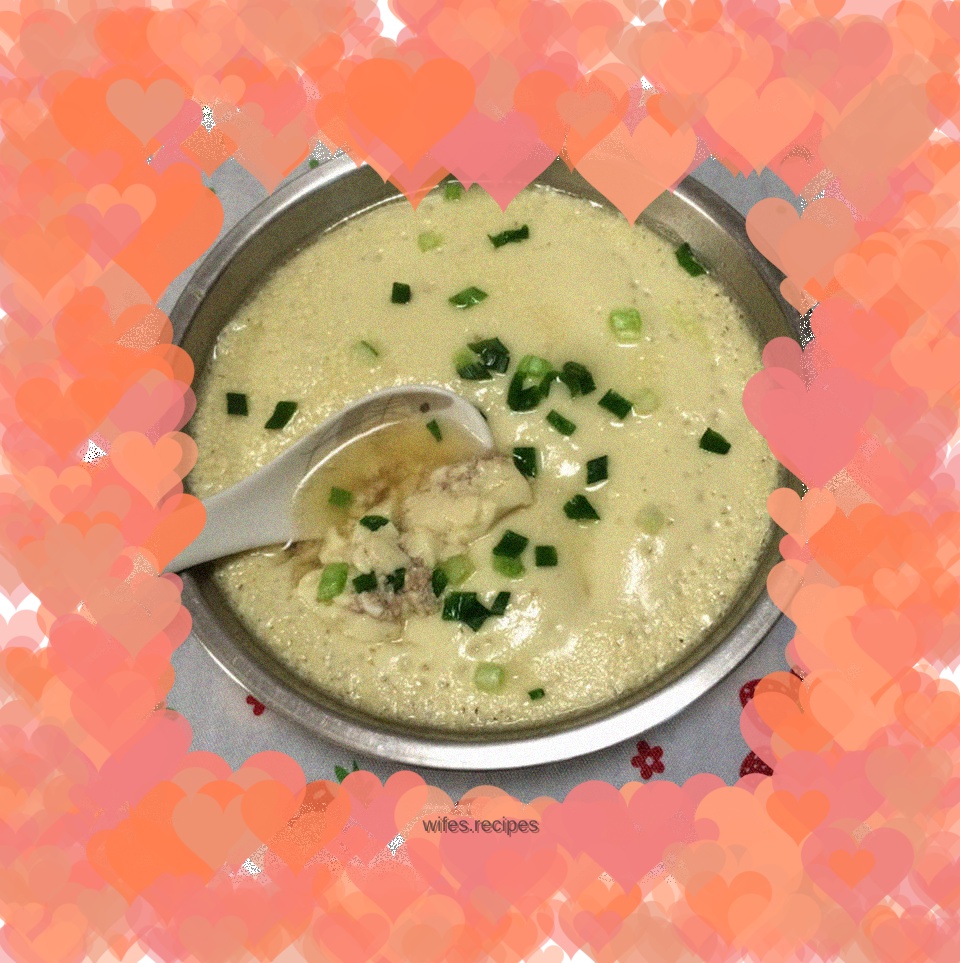 Steamed Egg with Minced Pork and Onions