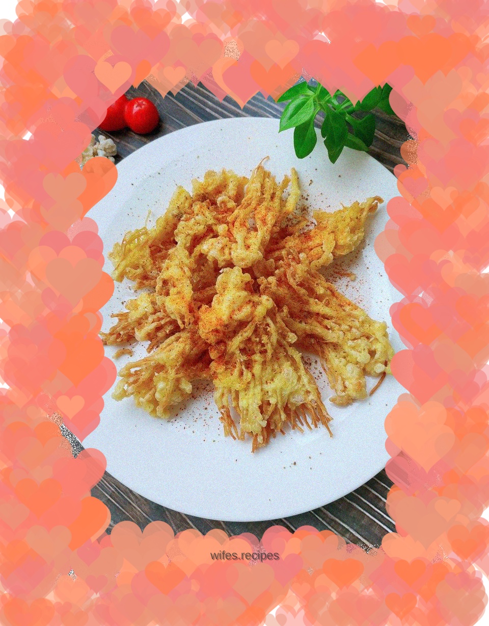 Salt and pepper enoki mushrooms