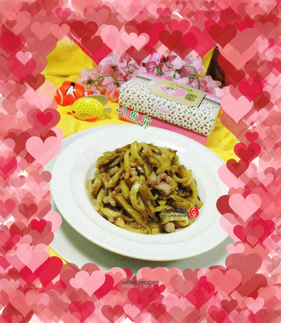 Stir-fried pickled mustard with minced meat