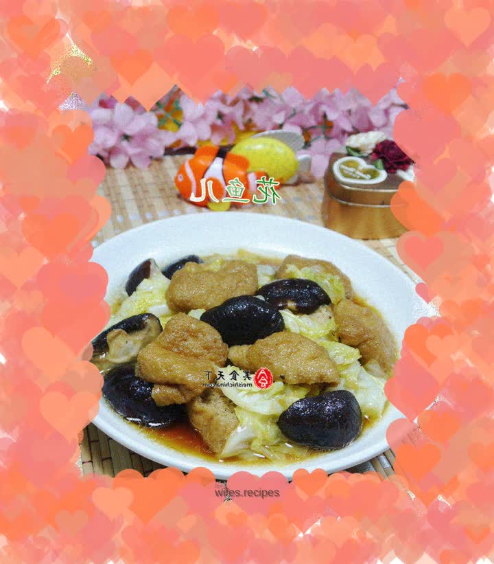 Stir-fried cabbage with mushroom oil and tofu