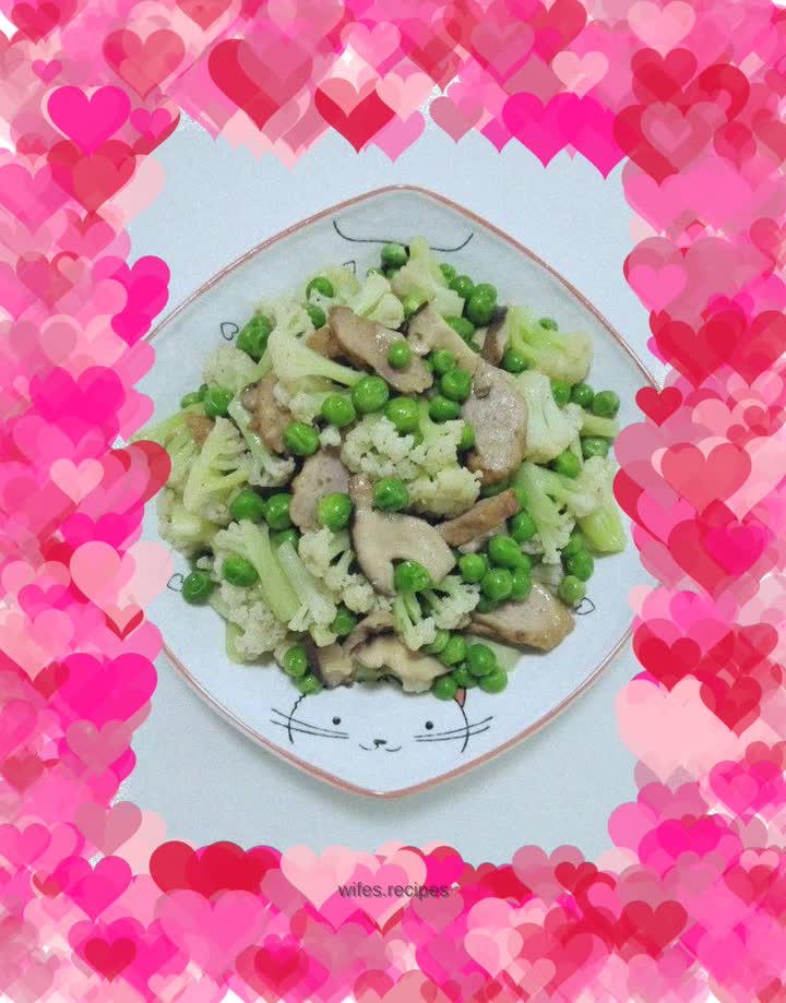 Sautéed peas with cauliflower