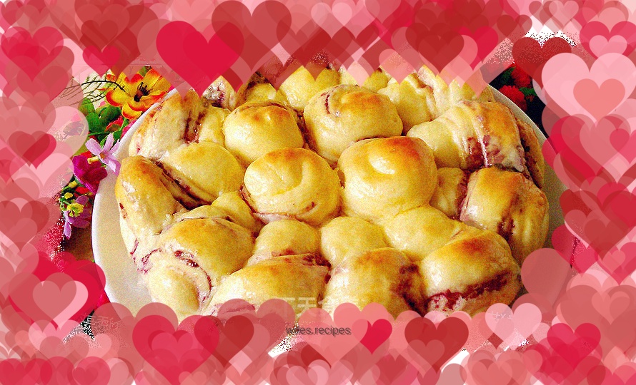 Purple sweet potato flower flatbread