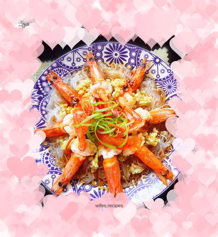 Steamed shrimp with garlic vermicelli