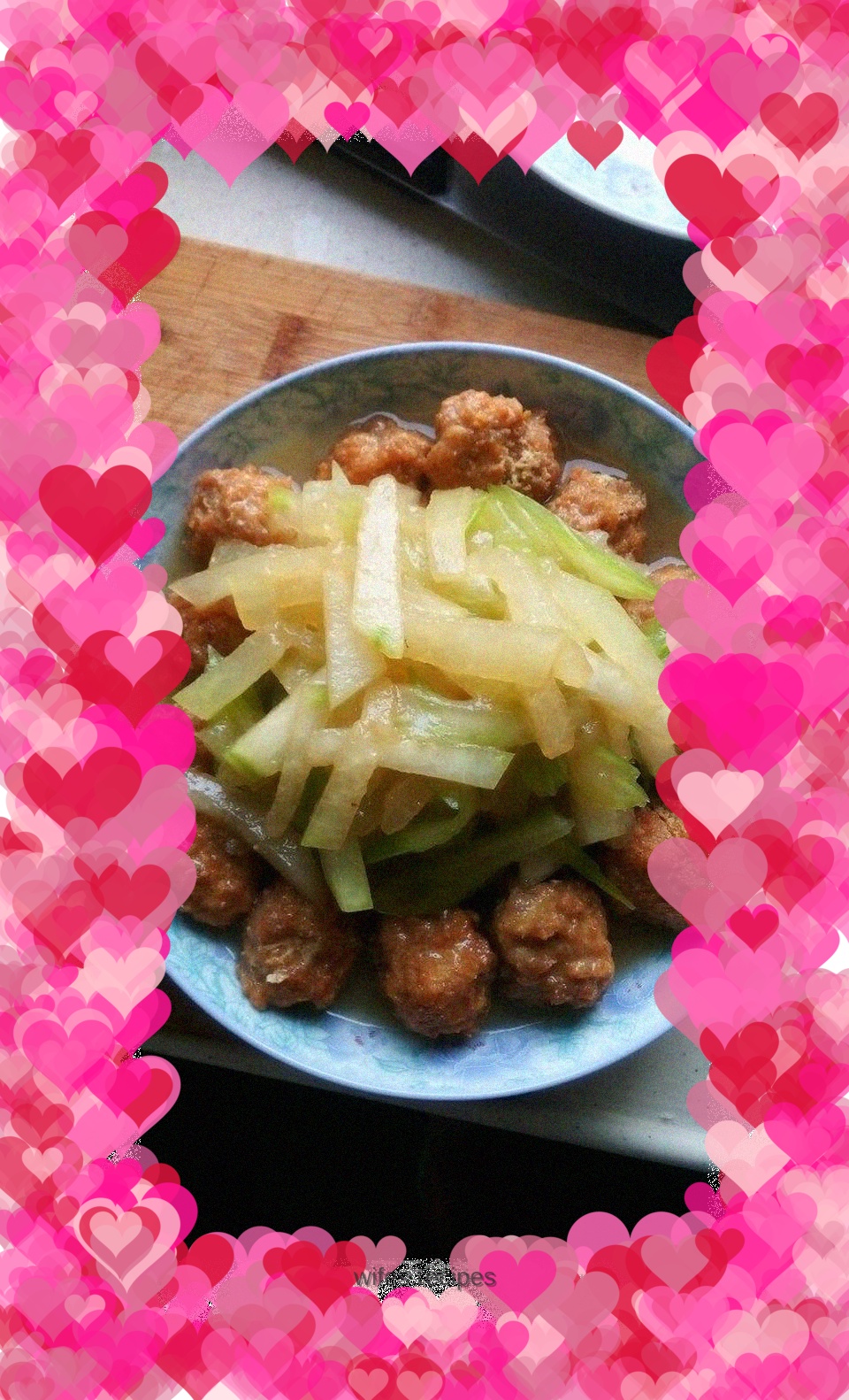 Braised meatballs with celery and winter melon