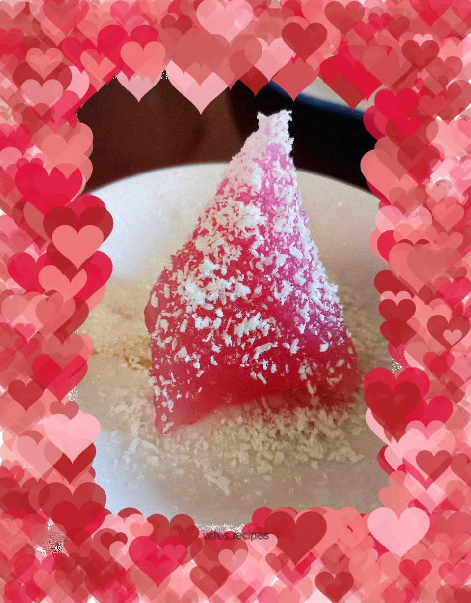 Pink crystal sago rice dumpling