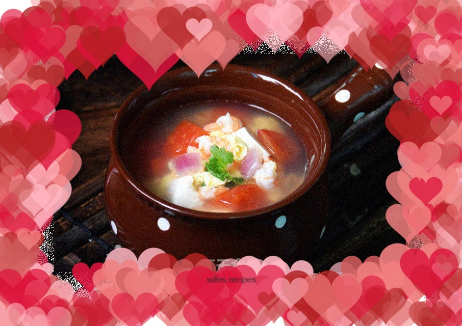 Onion, Shrimp and Tofu Soup