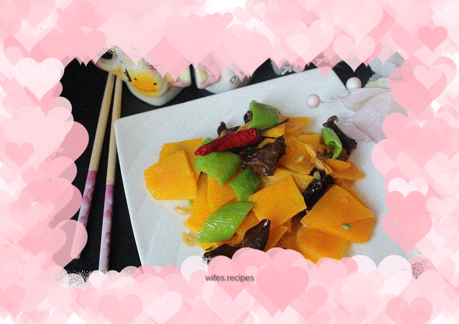 Stir-fried pumpkin with mixed vegetables
