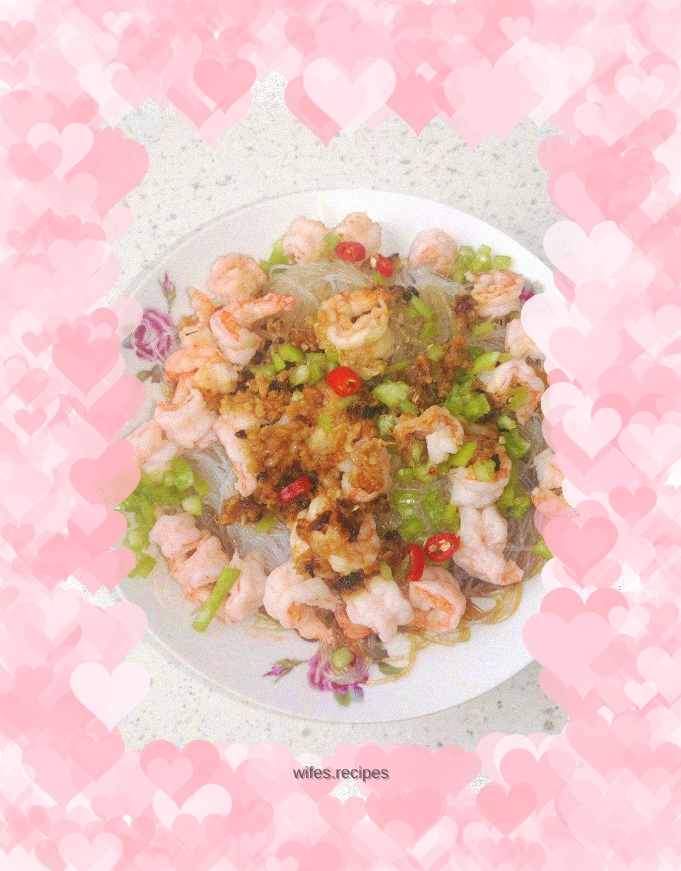 Steamed shrimp with garlic vermicelli