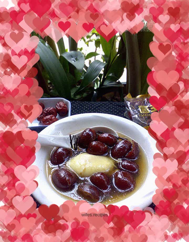 Red date, mulberry and egg tea