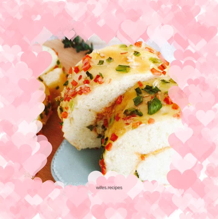 Chives and meat floss rolls