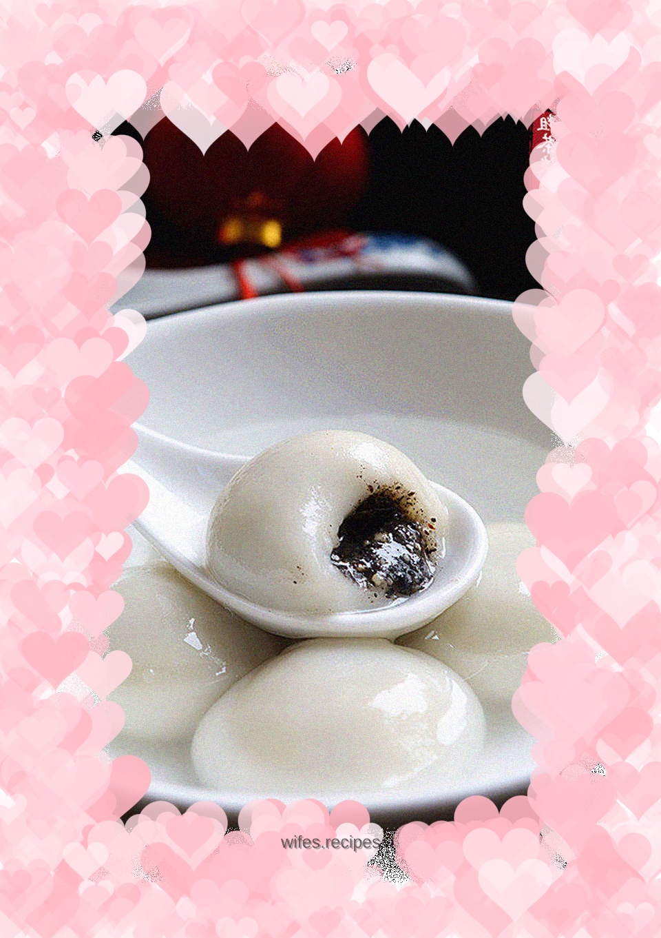 Black sesame and peanut glutinous rice balls