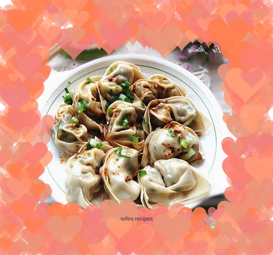 Wontons mixed with scallion oil