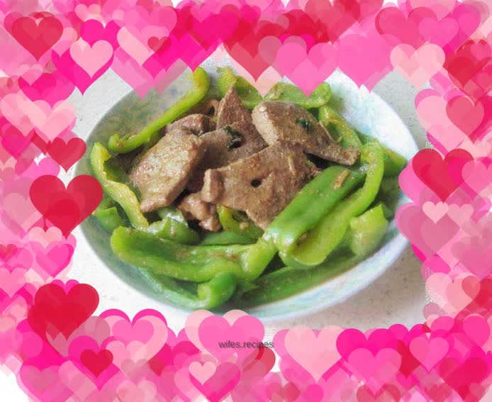 Stir-fried bell pepper with lean pork liver