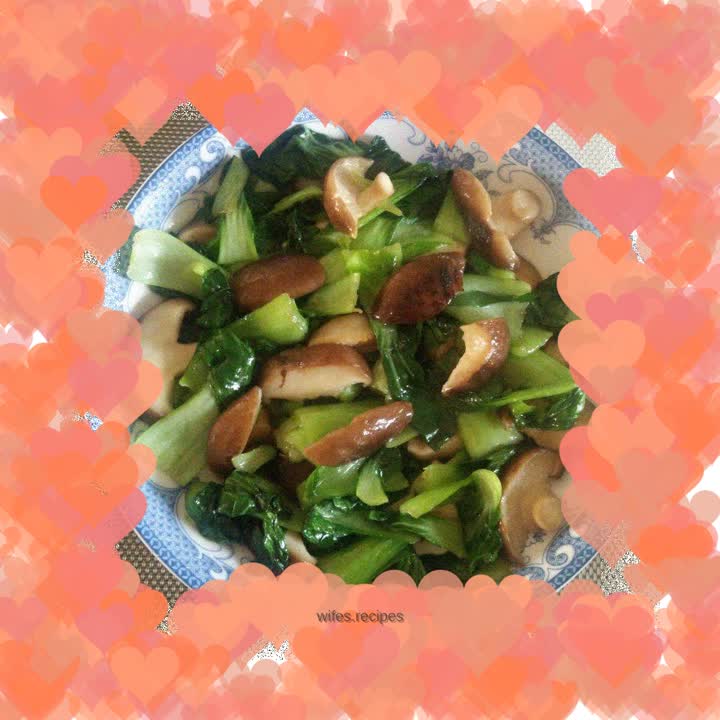 Stir-fried rapeseed with mushrooms