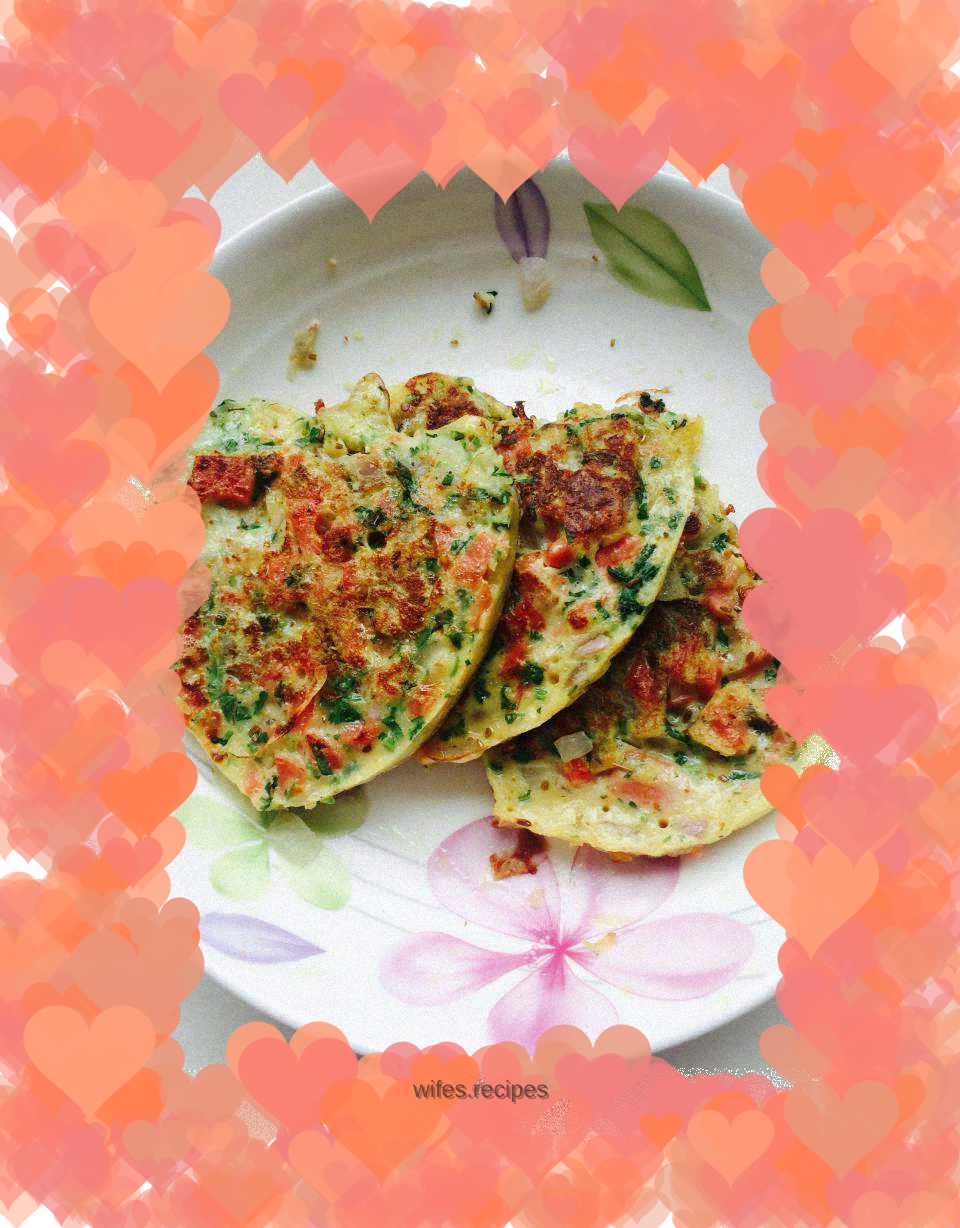 Ham and onion pancakes