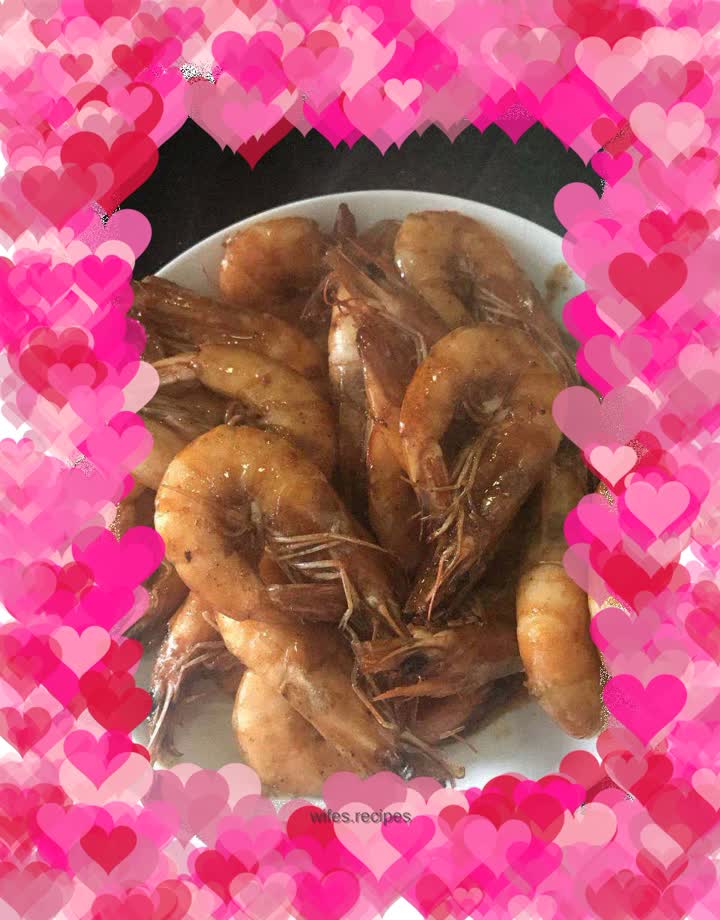 Braised prawns