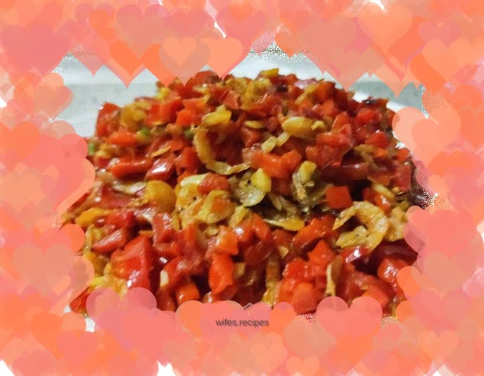 Stir-fried dried shrimps and minced chili