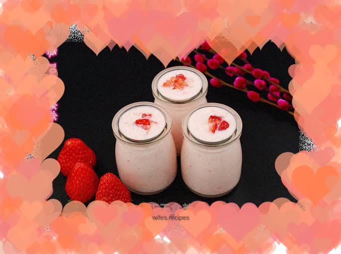 Homemade strawberry yogurt