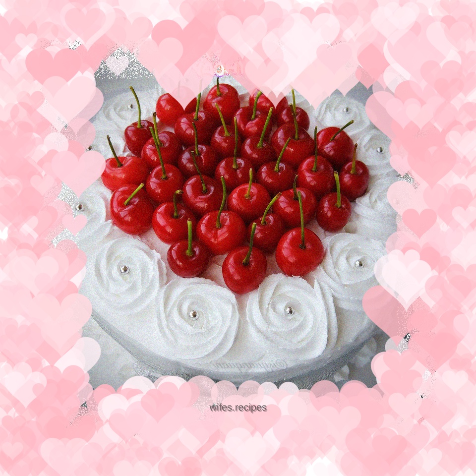 Cherry Cream Birthday Cake