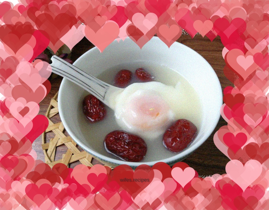 Red date, egg and sugar water