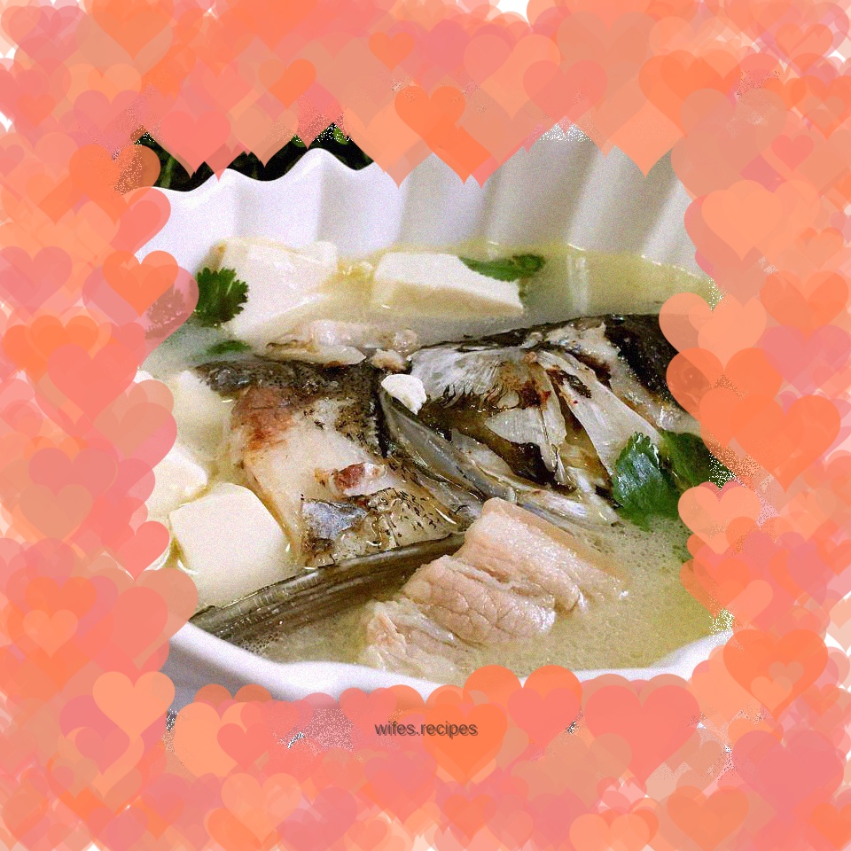 Fish head stewed with tofu