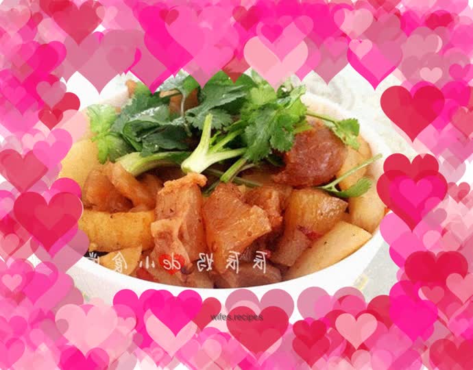 Beef tendon and roasted radish