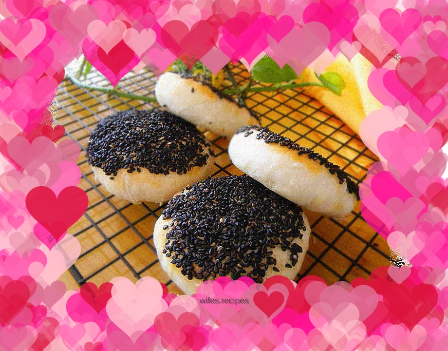 Black sesame bean filling shortbread