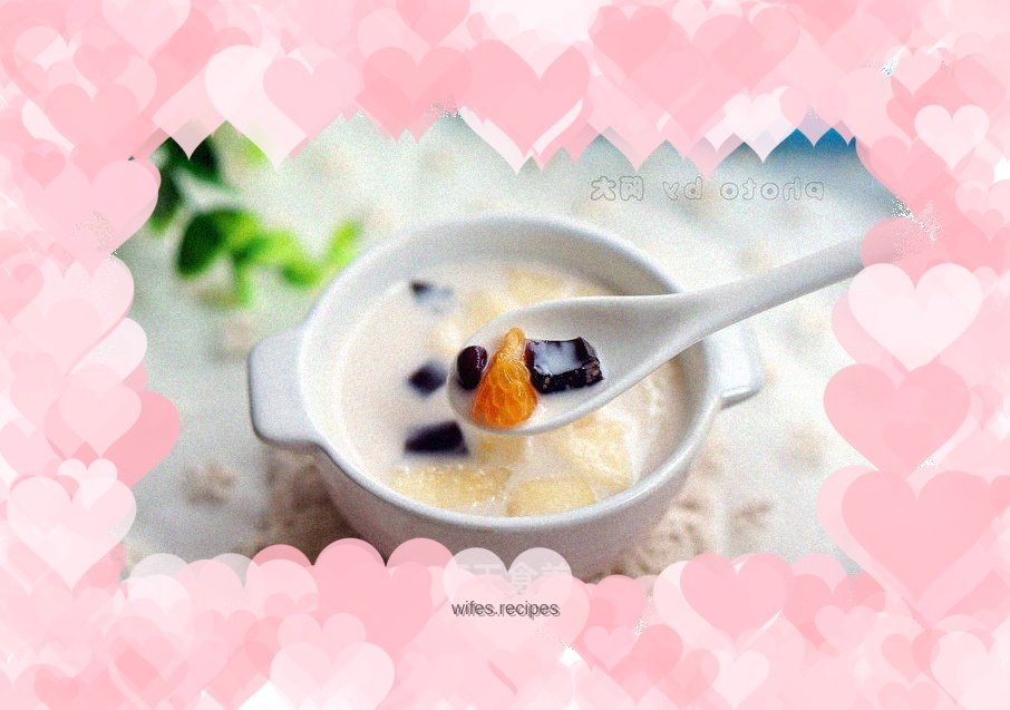 Coconut milk honey bean fruit scoop
