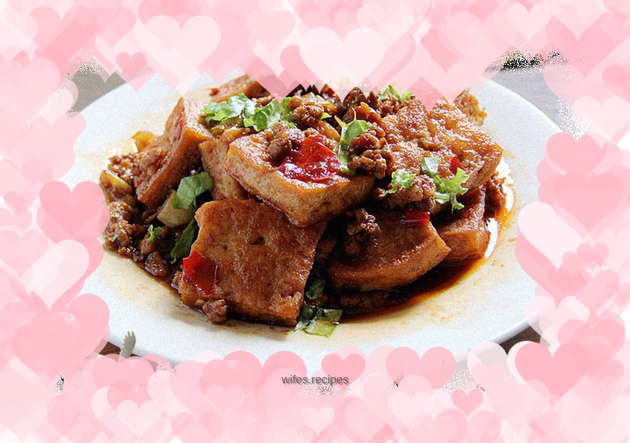 Fish-flavored minced pork braised tofu