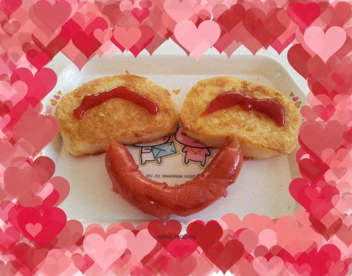 Nutritious breakfast - golden steamed buns and grilled sausage combination