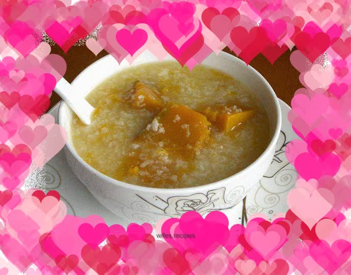 Pumpkin glutinous rice porridge