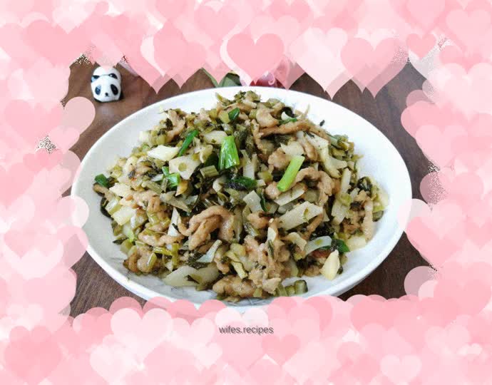 Stir-fried shredded pork with pickled vegetables and spring bamboo shoots