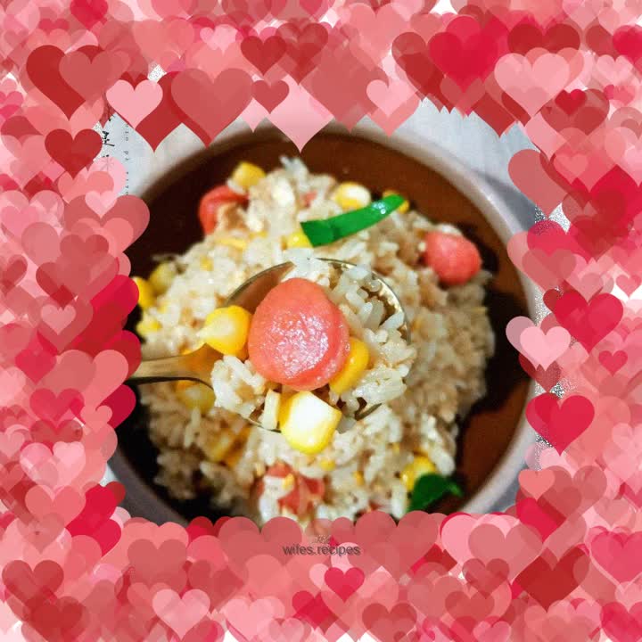 Hot Dog, Corn Fried Rice