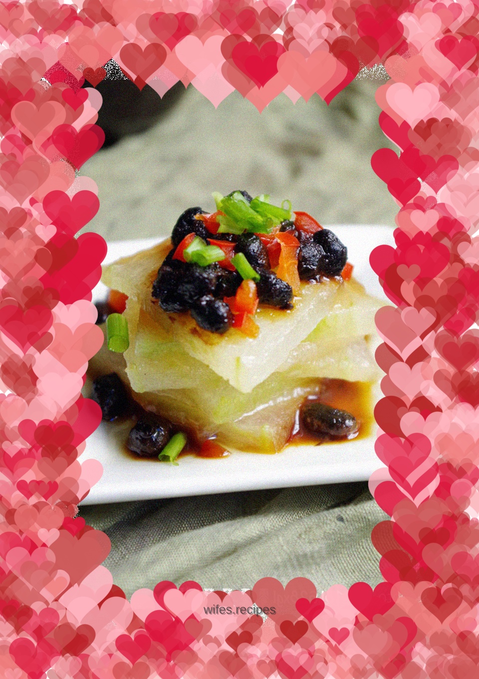 Pan-fried steamed winter melon with black bean paste