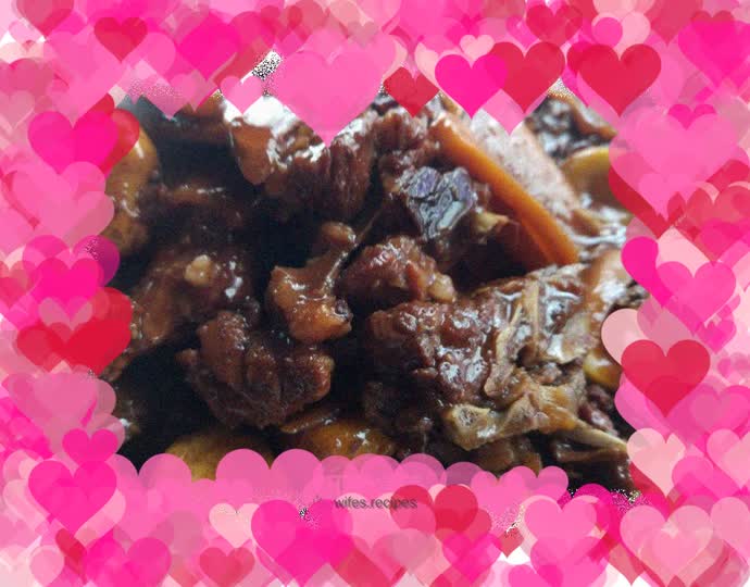 Big iron stove, chestnut and mutton stew