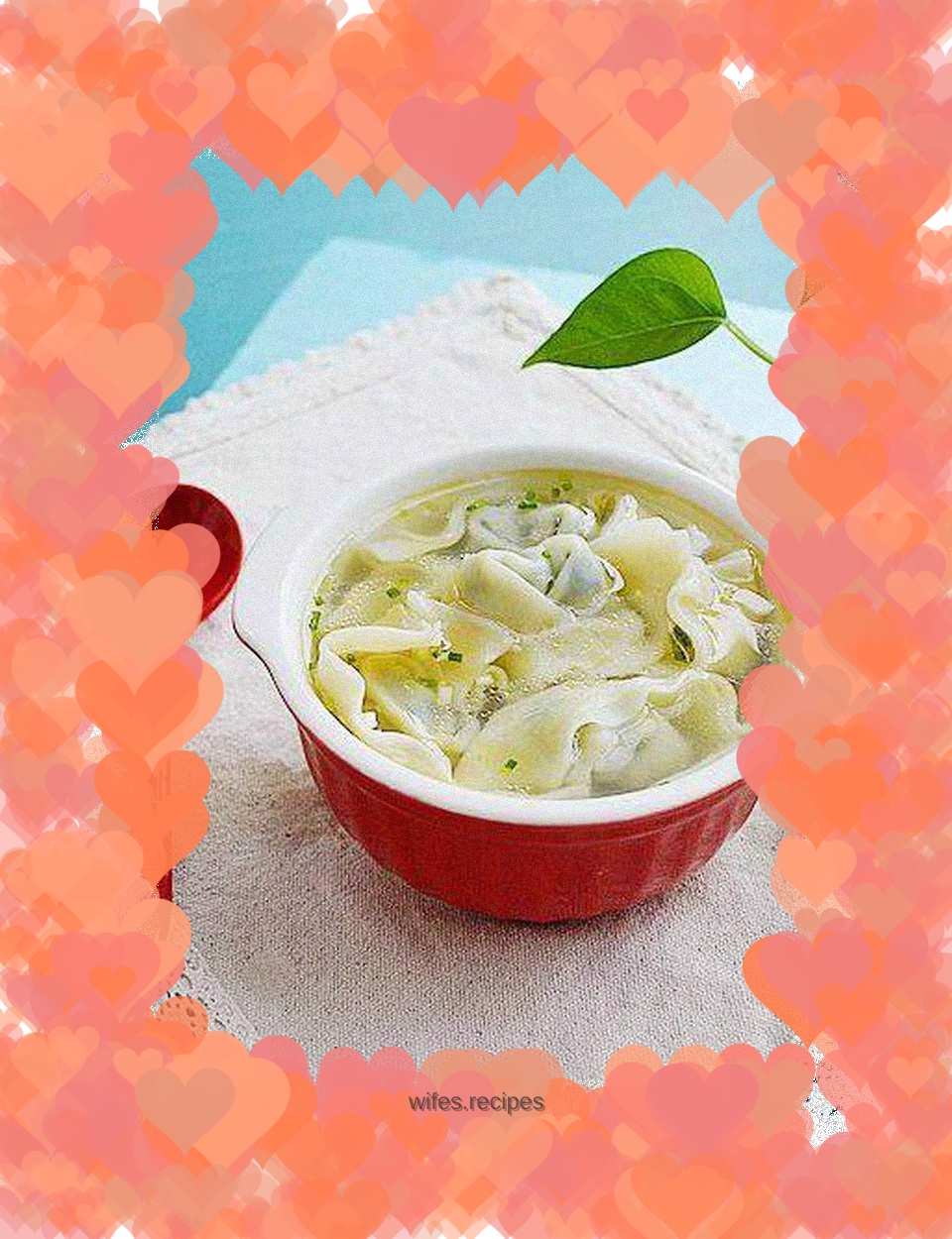 Vegetable and meat wontons