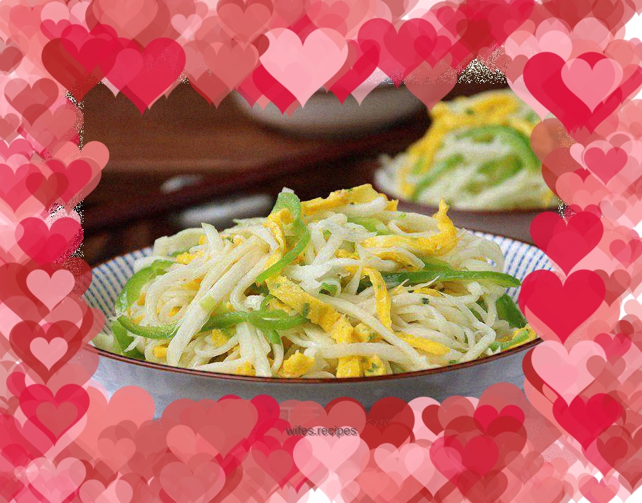 Shredded Wild Rice Green Pepper and Egg Skin