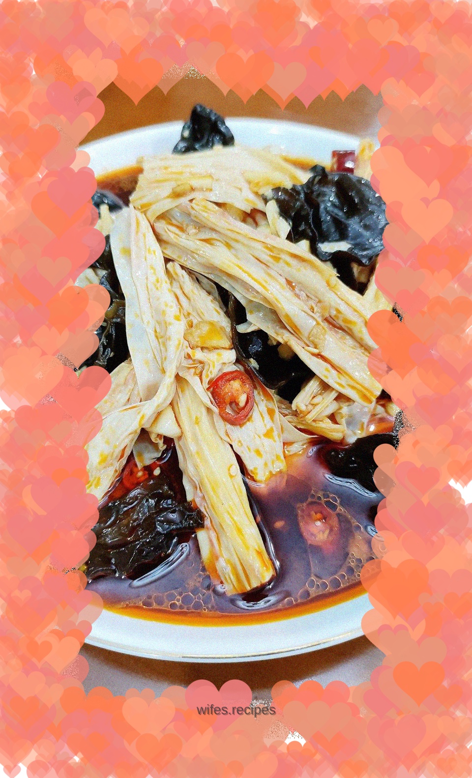 Black fungus mixed with yuba