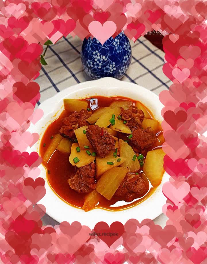 Spicy Beef Stewed with White Radish